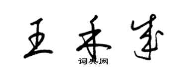 梁锦英王禾成草书个性签名怎么写