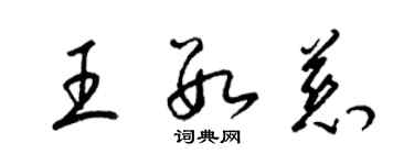 梁锦英王数慈草书个性签名怎么写