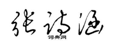 梁锦英张诗涵草书个性签名怎么写