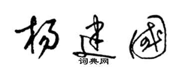 梁锦英杨建国草书个性签名怎么写