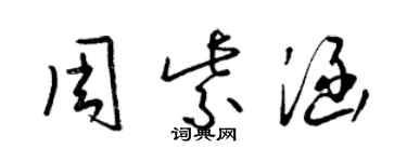 梁锦英周紫涵草书个性签名怎么写