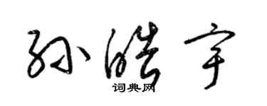 梁锦英孙皓宇草书个性签名怎么写
