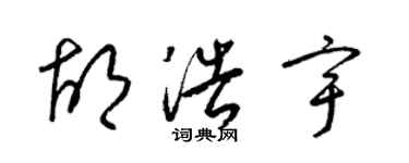 梁锦英胡浩宇草书个性签名怎么写