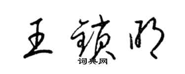 梁锦英王锁明草书个性签名怎么写