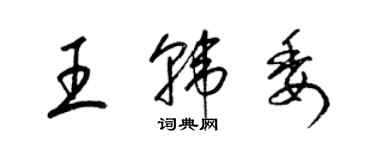梁锦英王韩委草书个性签名怎么写