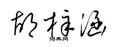 梁锦英胡梓涵草书个性签名怎么写