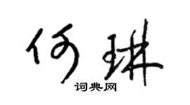 梁锦英何琳草书个性签名怎么写