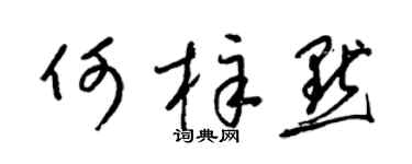 梁锦英何梓默草书个性签名怎么写