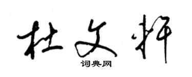 梁锦英杜文轩草书个性签名怎么写