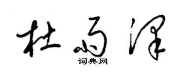 梁锦英杜雨泽草书个性签名怎么写