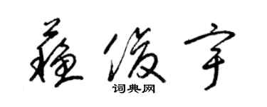 梁锦英苏俊宇草书个性签名怎么写