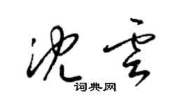 梁锦英沈云草书个性签名怎么写