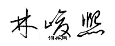 梁锦英林峻熙草书个性签名怎么写