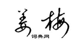 梁锦英姜梅草书个性签名怎么写