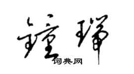 梁锦英钟瑞草书个性签名怎么写
