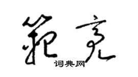 梁锦英范亮草书个性签名怎么写