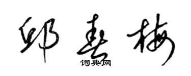 梁锦英邱春梅草书个性签名怎么写