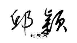 梁锦英邱颖草书个性签名怎么写