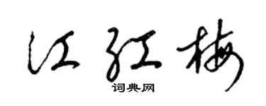 梁锦英江红梅草书个性签名怎么写