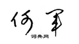 梁锦英何军草书个性签名怎么写