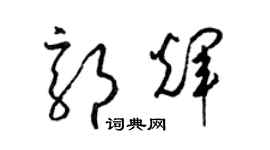 梁锦英郭辉草书个性签名怎么写