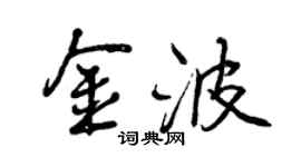 曾庆福金波行书个性签名怎么写