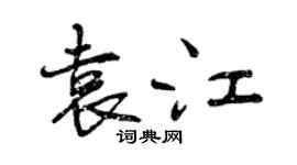 曾庆福袁江行书个性签名怎么写