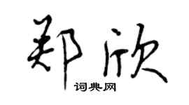 曾庆福郑欣行书个性签名怎么写