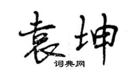 曾庆福袁坤行书个性签名怎么写