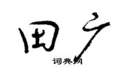曾庆福田广行书个性签名怎么写
