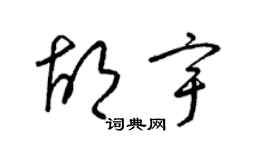 梁锦英胡宇草书个性签名怎么写