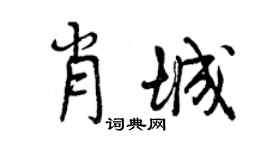 曾庆福肖城行书个性签名怎么写