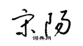 梁锦英宋阳草书个性签名怎么写