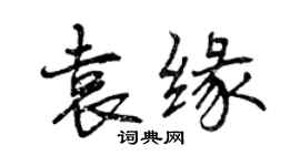 曾庆福袁缘行书个性签名怎么写