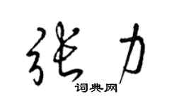 梁锦英张力草书个性签名怎么写