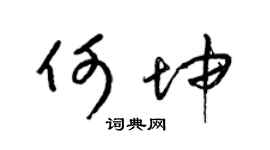 梁锦英何坤草书个性签名怎么写