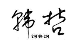 梁锦英韩哲草书个性签名怎么写