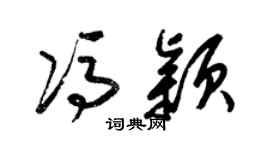 梁锦英冯颖草书个性签名怎么写