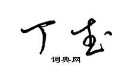 梁锦英丁武草书个性签名怎么写