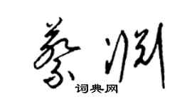 梁锦英蔡渊草书个性签名怎么写