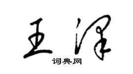 梁锦英王泽草书个性签名怎么写