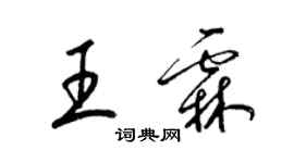 梁锦英王霖草书个性签名怎么写