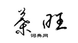 梁锦英叶旺草书个性签名怎么写