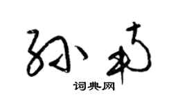 梁锦英孙南草书个性签名怎么写