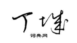 梁锦英丁城草书个性签名怎么写
