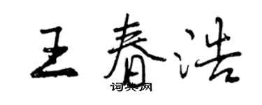 曾庆福王春浩行书个性签名怎么写