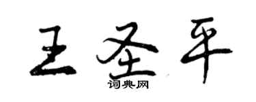 曾庆福王圣平行书个性签名怎么写