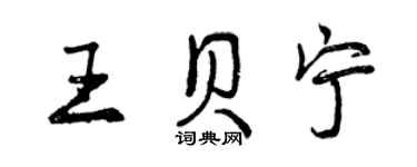 曾庆福王贝宁行书个性签名怎么写