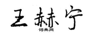 曾庆福王赫宁行书个性签名怎么写