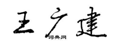 曾庆福王广建行书个性签名怎么写